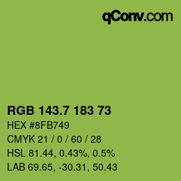 カラーコード: RGB 143.7 183 73 | qconv.com