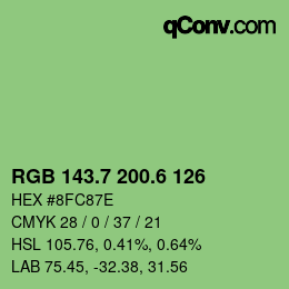 カラーコード: RGB 143.7 200.6 126 | qconv.com