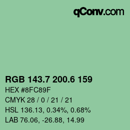 カラーコード: RGB 143.7 200.6 159 | qconv.com