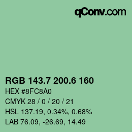 カラーコード: RGB 143.7 200.6 160 | qconv.com