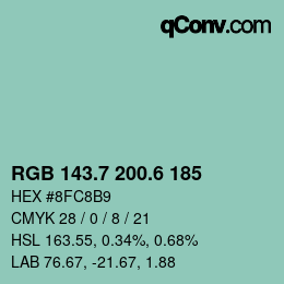 カラーコード: RGB 143.7 200.6 185 | qconv.com
