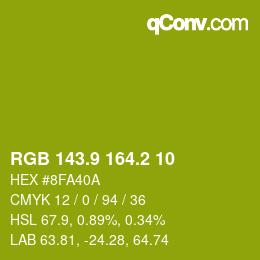 カラーコード: RGB 143.9 164.2 10 | qconv.com