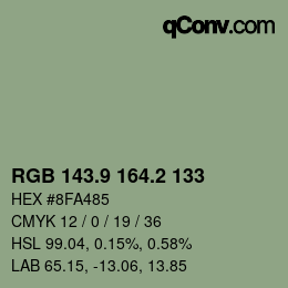 Farbcode: RGB 143.9 164.2 133 | qconv.com