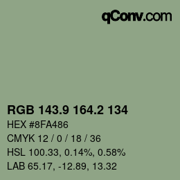 Color code: RGB 143.9 164.2 134 | qconv.com