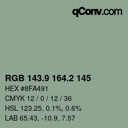 Color code: RGB 143.9 164.2 145 | qconv.com