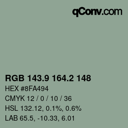 Color code: RGB 143.9 164.2 148 | qconv.com