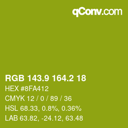 カラーコード: RGB 143.9 164.2 18 | qconv.com