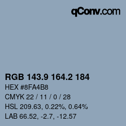 Color code: RGB 143.9 164.2 184 | qconv.com