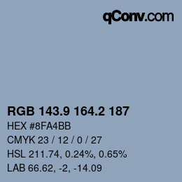 Color code: RGB 143.9 164.2 187 | qconv.com