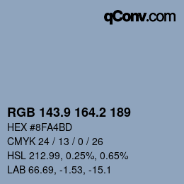 Color code: RGB 143.9 164.2 189 | qconv.com