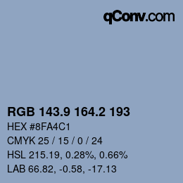 Color code: RGB 143.9 164.2 193 | qconv.com