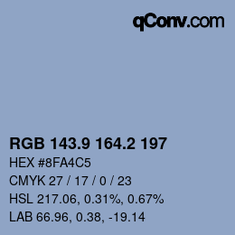Color code: RGB 143.9 164.2 197 | qconv.com