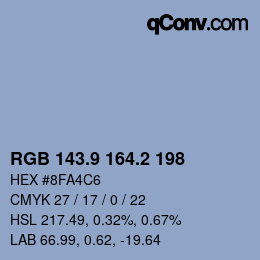 Color code: RGB 143.9 164.2 198 | qconv.com