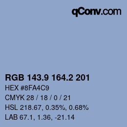 Color code: RGB 143.9 164.2 201 | qconv.com