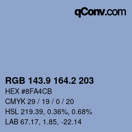 Color code: RGB 143.9 164.2 203 | qconv.com