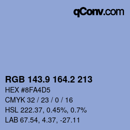 Color code: RGB 143.9 164.2 213 | qconv.com