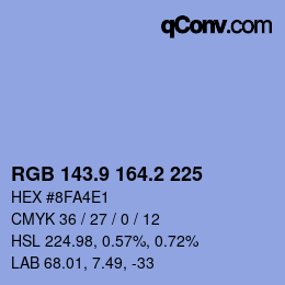 カラーコード: RGB 143.9 164.2 225 | qconv.com
