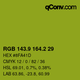 カラーコード: RGB 143.9 164.2 29 | qconv.com