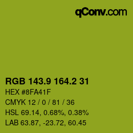 カラーコード: RGB 143.9 164.2 31 | qconv.com