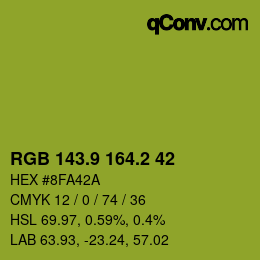 カラーコード: RGB 143.9 164.2 42 | qconv.com