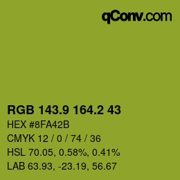 カラーコード: RGB 143.9 164.2 43 | qconv.com