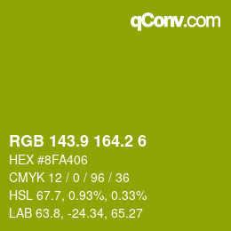カラーコード: RGB 143.9 164.2 6 | qconv.com