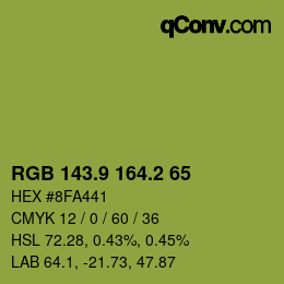 カラーコード: RGB 143.9 164.2 65 | qconv.com