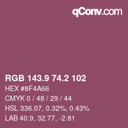 Color code: RGB 143.9 74.2 102 | qconv.com