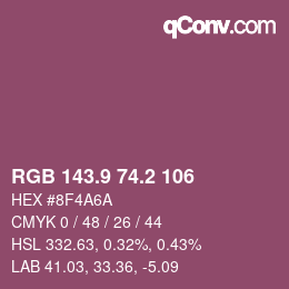 Color code: RGB 143.9 74.2 106 | qconv.com