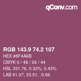 Color code: RGB 143.9 74.2 107 | qconv.com