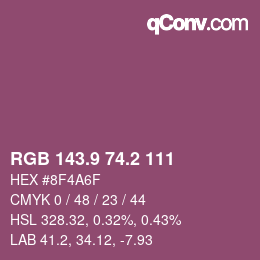 Color code: RGB 143.9 74.2 111 | qconv.com