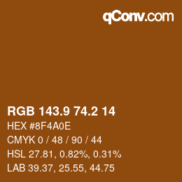 Color code: RGB 143.9 74.2 14 | qconv.com
