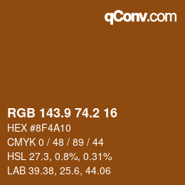 Color code: RGB 143.9 74.2 16 | qconv.com