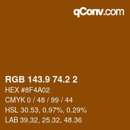 カラーコード: RGB 143.9 74.2 2 | qconv.com