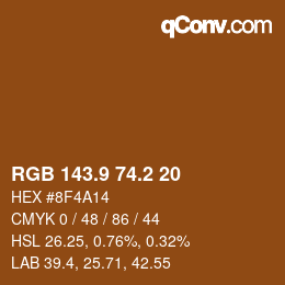 Color code: RGB 143.9 74.2 20 | qconv.com