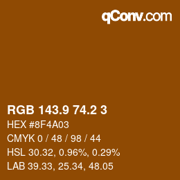 カラーコード: RGB 143.9 74.2 3 | qconv.com