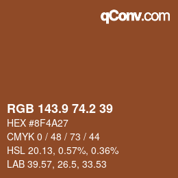Color code: RGB 143.9 74.2 39 | qconv.com