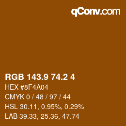 カラーコード: RGB 143.9 74.2 4 | qconv.com