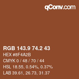 Color code: RGB 143.9 74.2 43 | qconv.com