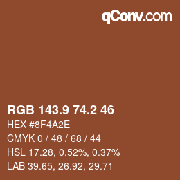 Color code: RGB 143.9 74.2 46 | qconv.com