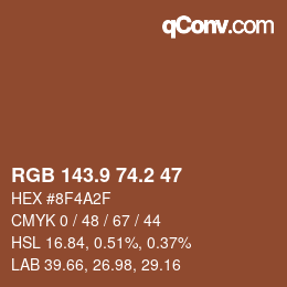 Color code: RGB 143.9 74.2 47 | qconv.com