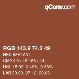 Color code: RGB 143.9 74.2 49 | qconv.com