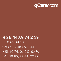 Color code: RGB 143.9 74.2 59 | qconv.com