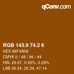 Color code: RGB 143.9 74.2 6 | qconv.com