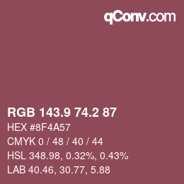 Color code: RGB 143.9 74.2 87 | qconv.com