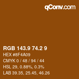 カラーコード: RGB 143.9 74.2 9 | qconv.com