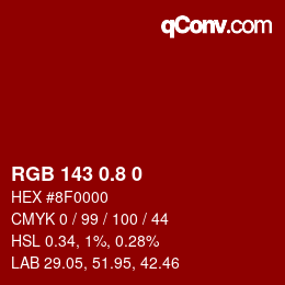 カラーコード: RGB 143 0.8 0 | qconv.com