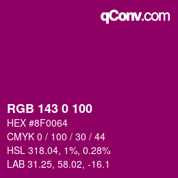 Color code: RGB 143 0 100 | qconv.com