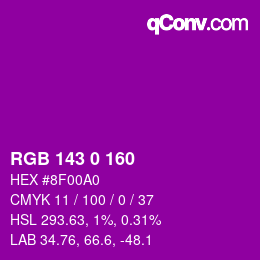 カラーコード: RGB 143 0 160 | qconv.com