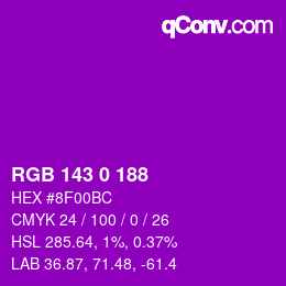Color code: RGB 143 0 188 | qconv.com